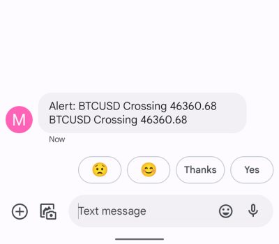 text message from an email saying i won 1 btc